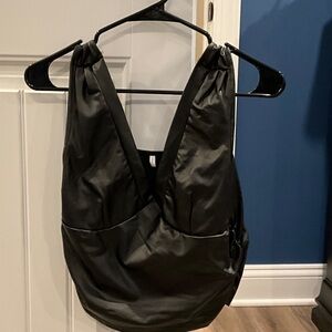 Sleek Black Satin Sleeveless Top